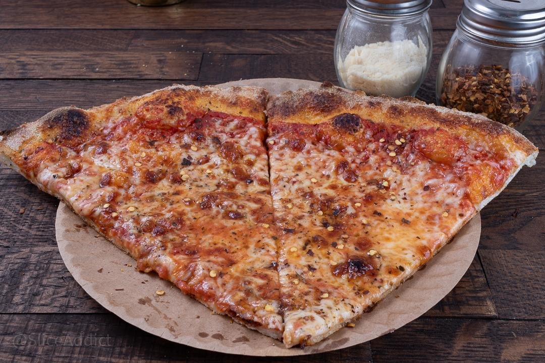 Pepperoni pizza slice detail